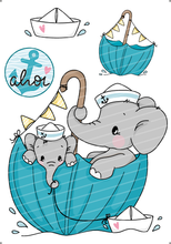 Lade das Bild in den Galerie-Viewer, Bügelbild - Ahoi Elefant Set 1