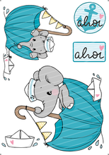 Lade das Bild in den Galerie-Viewer, Bügelbild - Ahoi Elefant Set 2