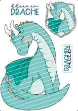 Lade das Bild in den Galerie-Viewer, Bügelbild - kleiner Drache Set