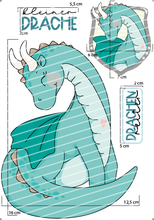 Lade das Bild in den Galerie-Viewer, Bügelbild - kleiner Drache Set