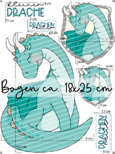 Lade das Bild in den Galerie-Viewer, Bügelbild - kleiner Drache Set