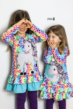 Lade das Bild in den Galerie-Viewer, Einhorn Applikation auf fertigem Nähprojekt - Kinderkleidung / HILDmade