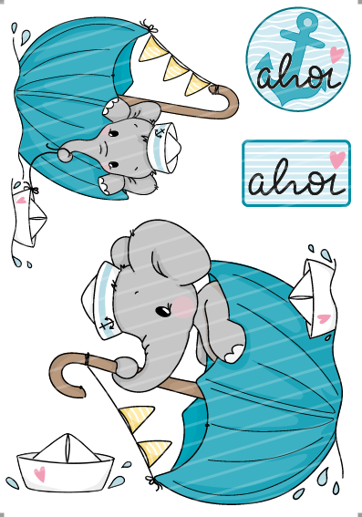 Bügelbild - Ahoi Elefant Set 2