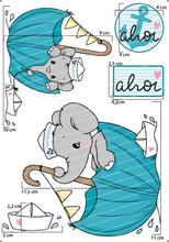 Lade das Bild in den Galerie-Viewer, Bügelbild - Ahoi Elefant Set 2
