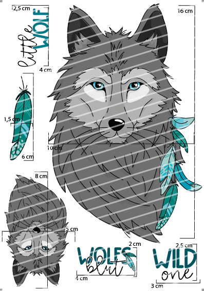 Bügelbild - Boho Wolf