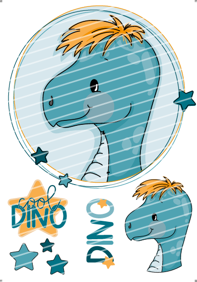 Bügelbild - Cool Dino