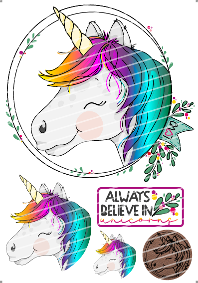 Bügelbild - Einhornliebe Set