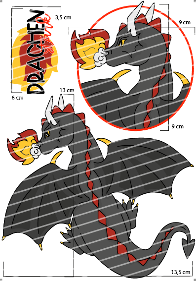 Bügelbild - Feuerdrache