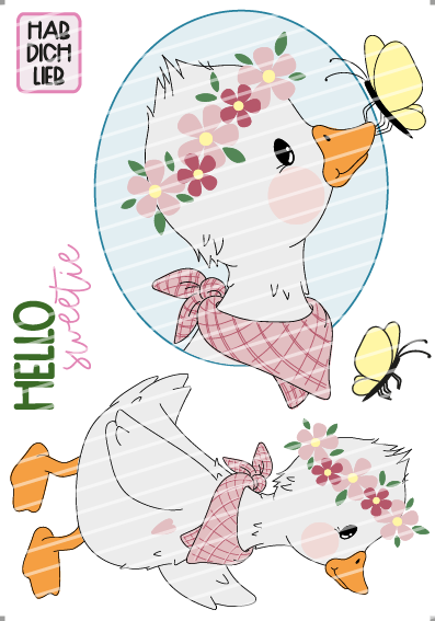 Bügelbild - Gerda Gans Set