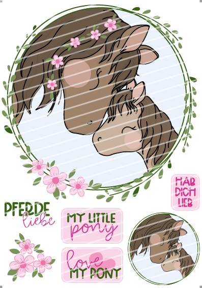 Bügelbild - Pferdeglück Set