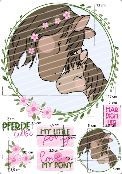 Bügelbild - Pferdeglück Set